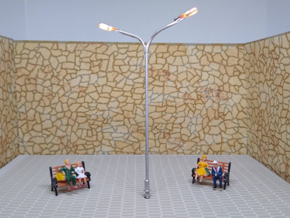 Nico 2 Farolas De Avenida 110 Mm C/lampara Metal H0 (eih 28) 1