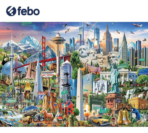 Juego De Mesa Puzzle Educa Símbolos De Norte América Febo 1