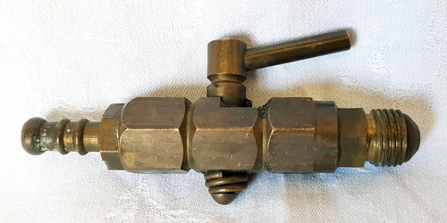 Llave De Paso Antigua De Bronce Agua Aire Gas Funciona B6 0