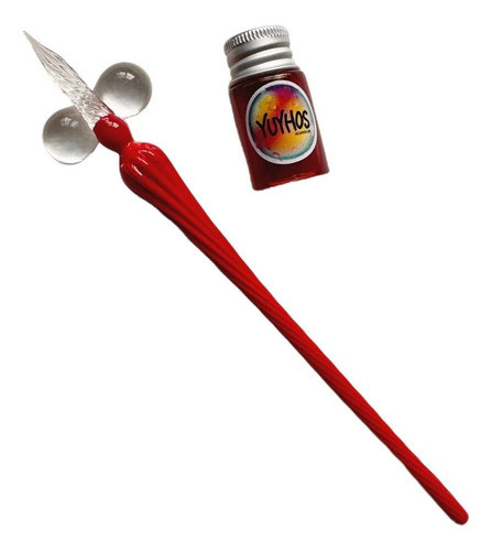 Pluma De Cristal Para Dibujo Y Escritura Con Estuche Y Tinta 0