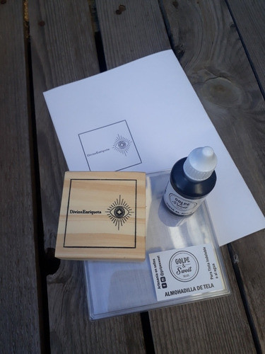 Sello 7x7cm + Almohadilla 10x10 + Tinta Al Agua 100cc 0