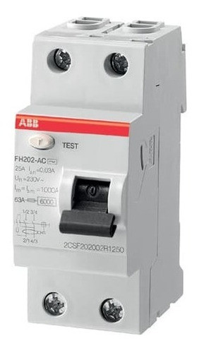Disyuntor Diferencial Bipolar 2x63 Abb 30 Ma 0
