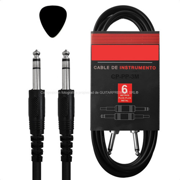 Cable Para Guitarra Bajo Teclado Plug Plug 6m + Pua Combo 0