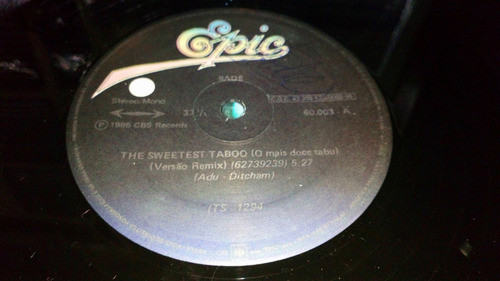 Sade The Sweetest Taboo Vinilo Maxi Brazil Muy Bueno 1985 1