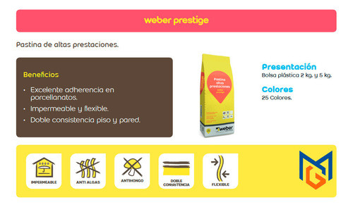 Weber Pastina Prestige X 5kg Color Plata 1