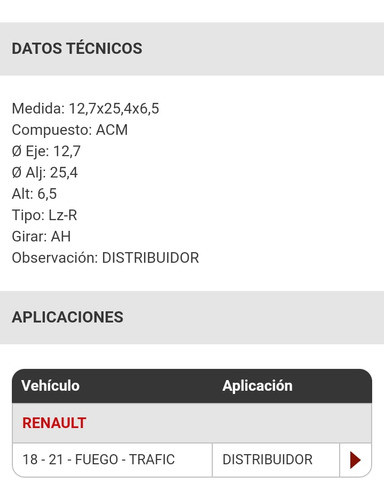 Reten Distribuidor Renault 18 21 Fuego Trafic Cod 8110 1