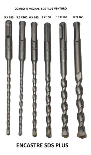 Set De 6 Mechas Widia Sds Plus X 160mm Venturo De Aliafor 1