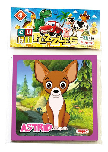 Cubi Puzzle Perritos Rompecabezas 4 Piezas - Nupro 1