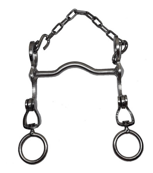 Freno Para Caballo Medio Puente Cromado Con Destorcedor 0