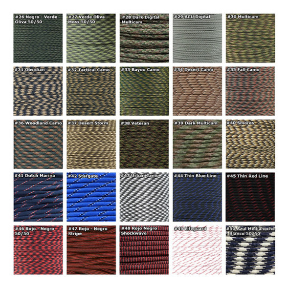 Paracord 15 Metros Cuerda 550 Tipo3 - 50 Colores Made In Usa 1