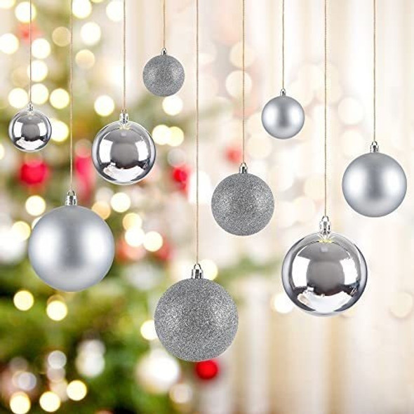 30 Bolas Navideñas Plateadas Inastillables Decorativas - Pl 1 30 Bolas Navideñas Plateadas Inastillables Decorativas - Pl 1