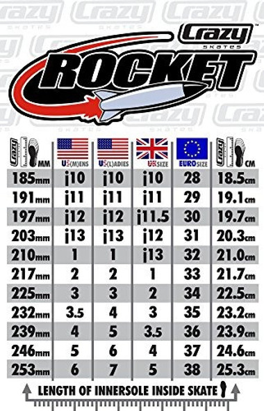 Crazy Skates Rocket Kids Roller Skate (blanco / Rosa, Eu33 - 1