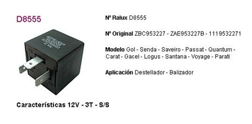 Destellador Electronico 12v 3 Terminales Gol 0