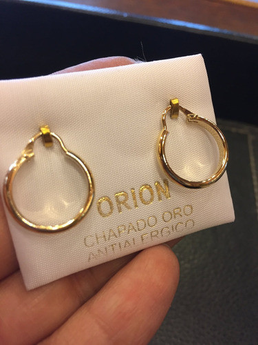 Luli Oport Caravanas Aros Enchapado Antialergico Españ 1.5cm 1