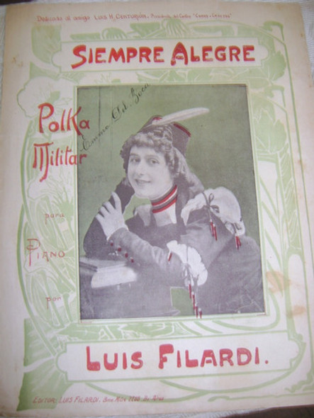 Partitura Piano  Siempre Alegre Polka Militar Luis Filardi 0