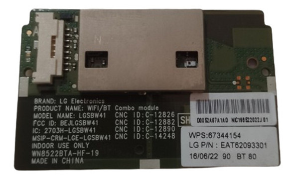 Placa Wifi Lgsbw41 Tv LG 49uh6100 0 Placa Wifi Lgsbw41 Tv LG 49uh6100 0