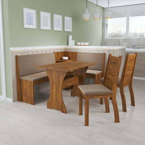 Juego Comedor Esquinero Mesas Sillas Tapizadas Loby 1