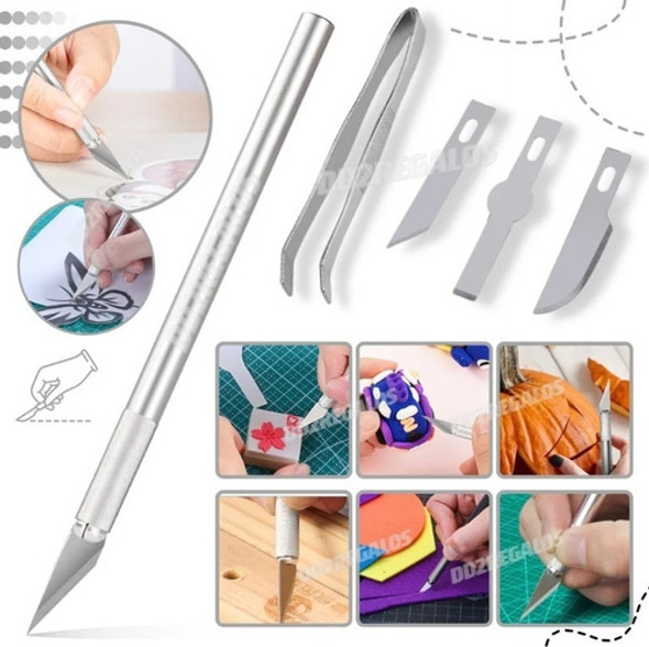 Cutter Cortante Trincheta Bisturí + 3 Cuchillas De Repuesto 0 Cutter Cortante Trincheta Bisturí + 3 Cuchillas De Repuesto 0