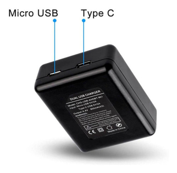 Cargador Batería Dual Doble Gopro Hero 9 Black Usb 1