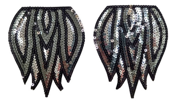 Charretera Bordada Con Lentejuelas F364 (par) 10x12cm C/u 0