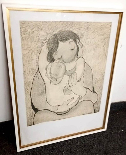 Raul Schurjin Grafito Maternidad ±1960 Marco 60x45 No Envío 0