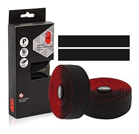 2 Cintas Cnc Corcho Para Manubrio De Bicicleta (negro/rojo) 1