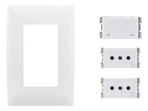 Plaqueta Molveno Atenea Blanca + 2 Modular + Bipolar 0