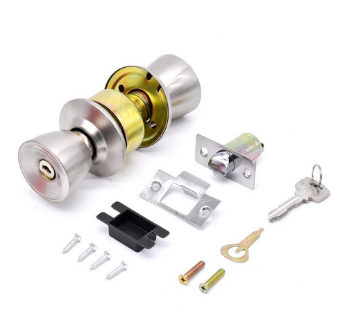 Cerradura Pomo Plateada Tipo Copa En Blister Lh-16 1