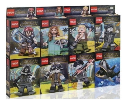 Set X 8 Muñecos Piratas Del Caribe  Para Armar Pg 6038 1