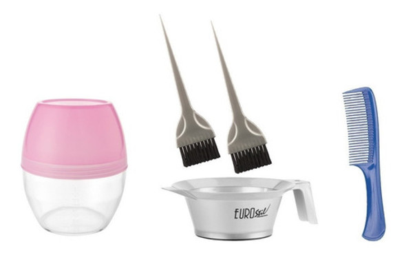 Kit Coloración Eurostil Vaso +peine+ Pincel+ Bol +exprimidor 0