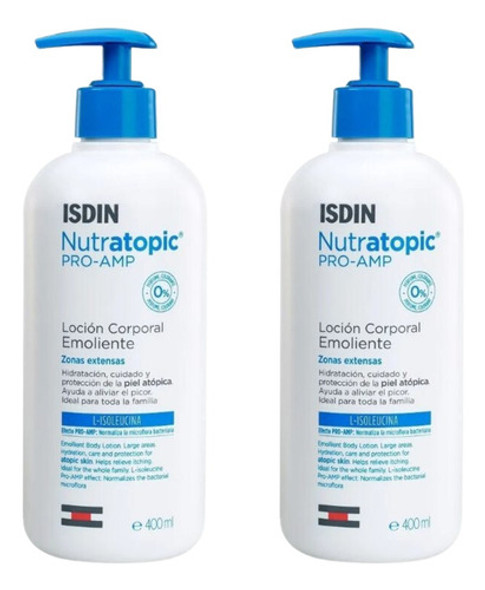 Pack X 2 Isdin Nutratopic Pro-amp Locion Emoliente  400 Ml 1 Pack X 2 Isdin Nutratopic Pro-amp Locion Emoliente  400 Ml 1