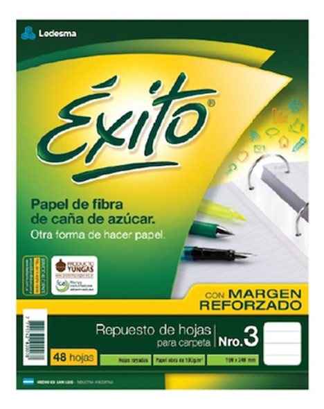 Repuesto N°3 Reforzado Exito 48 Hojas Rayadas 0