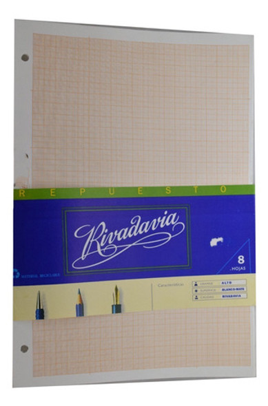 Repuesto De Hojas Milimetradas Rivadavia Nº5 0 Repuesto De Hojas Milimetradas Rivadavia Nº5 0