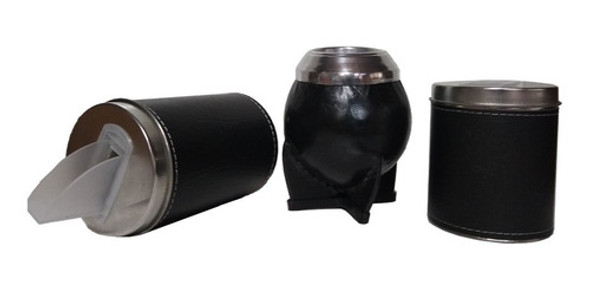 Set Mate Torpedo Calabaza Y Cuero Yerbera Y Azucarera 0