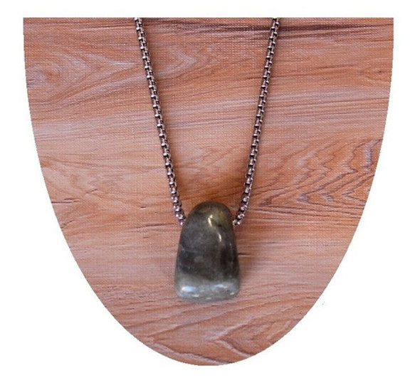 Labradorita Natural De Madagascar Y Cadena Acero Quirúrgico 0 Labradorita Natural De Madagascar Y Cadena Acero Quirúrgico 0