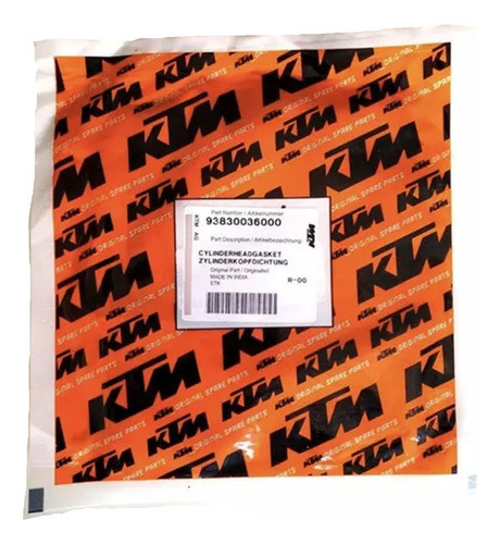 Junta Tapa De Cilindros Ktm 390 Original 93830036000 - Hrs 1