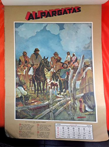 Antiguo Calendario | 1939 | Alpargatas | Molina Campos 1