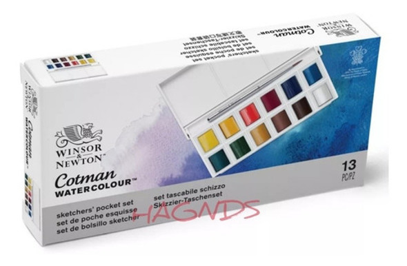 Acuarelas Profesionales Winsor & Newton Cotman X12 C/pincel 1