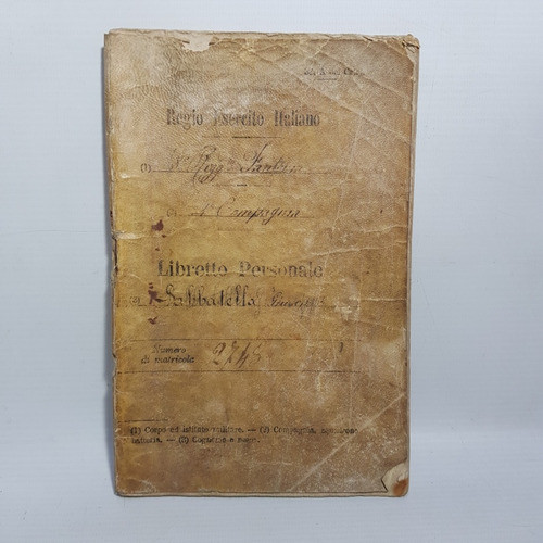 Antigua Libreta Militar Italiana 1890 De Soldado Mag 62577 0