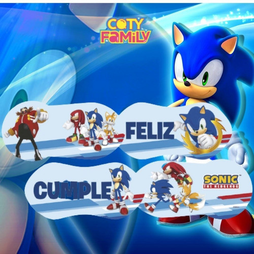 Banderín Feliz Cumpleaños Sonic 1