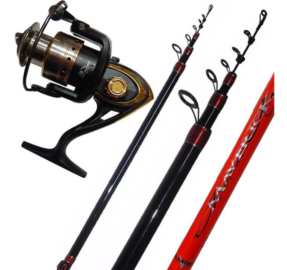 Combo Pejerrey Caña Grafito Albatros + Reel 8 Rulemanes 0