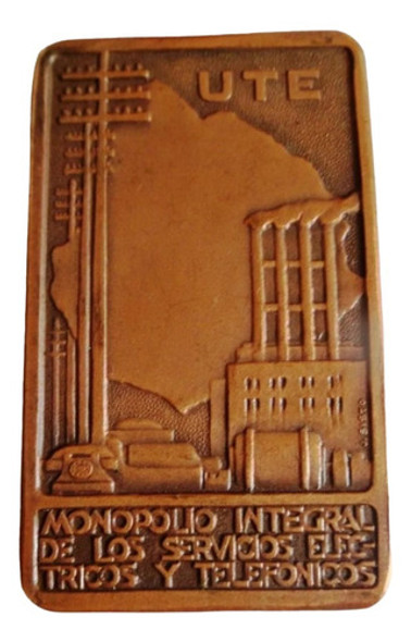Antigua Medalla Celebra Monopolio Ute 1912 1931 1947 Cobre 0 Antigua Medalla Celebra Monopolio Ute 1912 1931 1947 Cobre 0