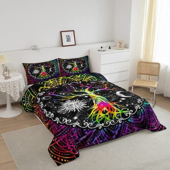 Juego De Edredón Trippy Sun And Moon Queen, Juego De Cama En 1 Juego De Edredón Trippy Sun And Moon Queen, Juego De Cama En 1