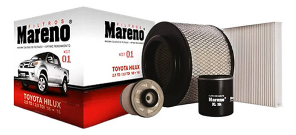 Kit De 4 Filtros Mareno Toyota Hilux 2.5 Tdi - Formula1 0 Kit De 4 Filtros Mareno Toyota Hilux 2.5 Tdi - Formula1 0