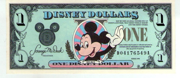 Estados Unidos Billete 1 Dolar 1990 Disney Mickey Mouse Sc 0 Estados Unidos Billete 1 Dolar 1990 Disney Mickey Mouse Sc 0