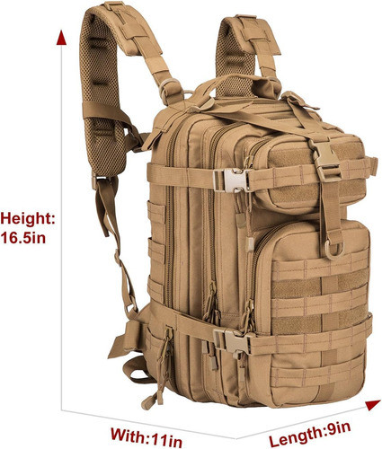 Mochila Tactica De Asalto Tres Capas Varios Bolsillos Beige 1