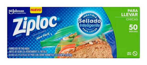 Ziploc Bolsas Cierre Hermético Para Llevar Chicas X50 3c 0