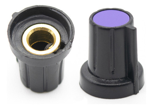 4 Perillas Potenciometro Violetas 17mm X 19mm Buje Bronce 0