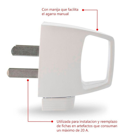 Ficha Macho Alto Consumo Con Manija 10a Kalop Electro Medina 1