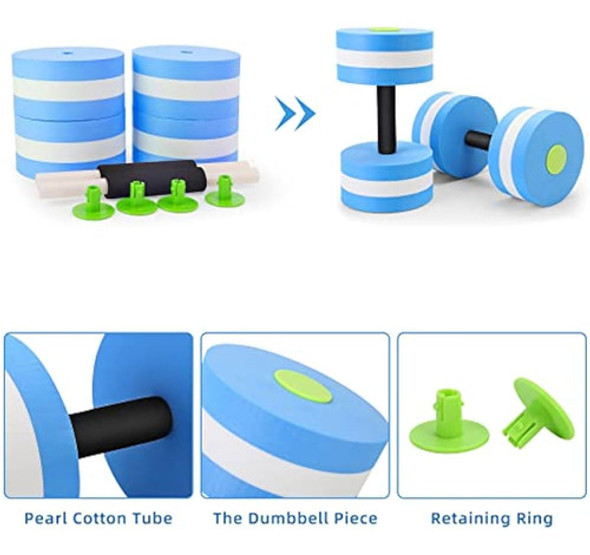 Mancuernas Acuáticas, 2 Uds. De Espuma Para Ejercicios Aerób 1